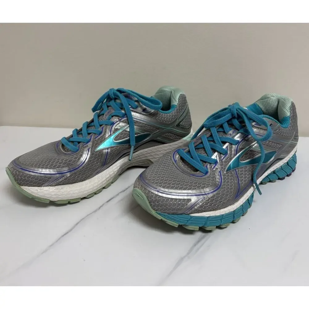 Brooks Adrenaline GTS‎ 15 Womens Running Shoes Gray Teal Size 9 Athletic